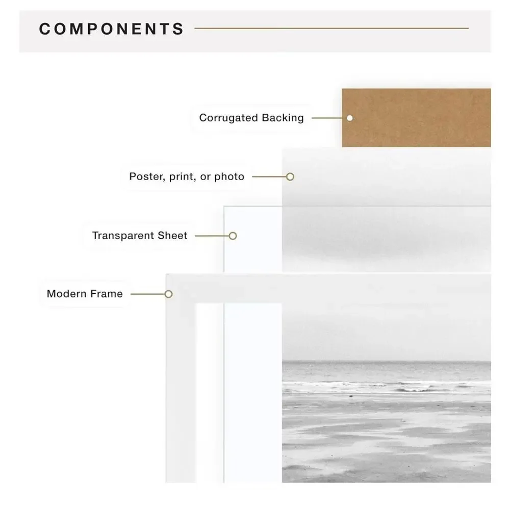Set of 2 MCS Gallery Foundation White 16x24 Poster Frames